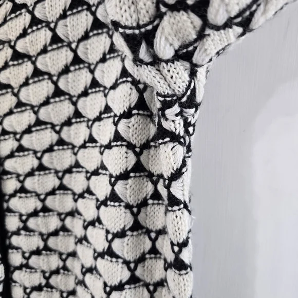 Christian Dior Wool Cardigan Peplum Flounce Crochet Tunic Longline DEADSTOCK NEW